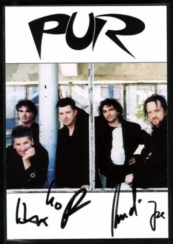 AK Musikergruppe Pur zusammen im Porträt, Autograph