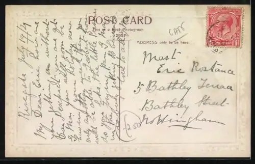 AK Drei Katzenbabys in einer Pfanne