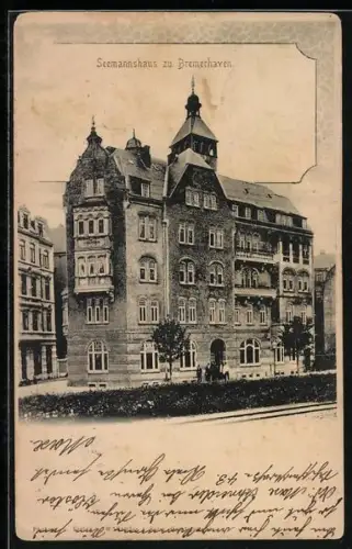 AK Bremerhaven, Strassenecke am Seemannshaus