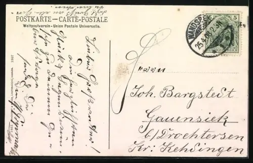 AK Hamburg-Barmbek, Hamburgerstrasse mit Strassenbahn