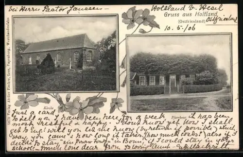 AK Holtland /Ostfriesland, Kirche, Pfarrhaus