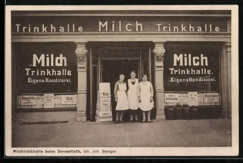 AK Alt-Hamburg, Milchtrinkhalle beim Dovenfleth, Inh. Joh. Steeger