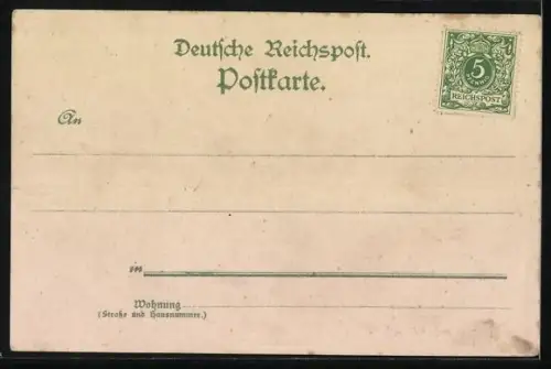 Lithographie Magdeburg, Zum Schultheiss, Kaiser Wilhelmsplatz, Brückenansicht