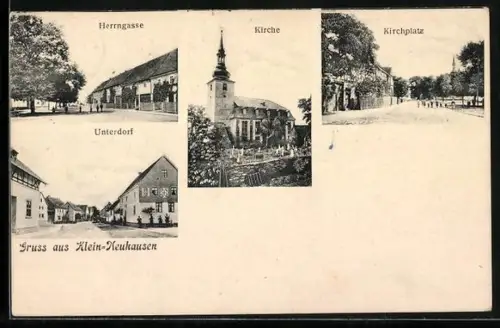 AK Kleinneuhausen, Herrngasse, Unterdorf, Kirche, Kirchplatz