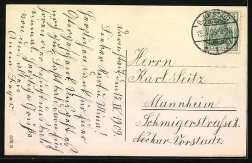 AK Darmstadt, Strasse zur Stadtkirche