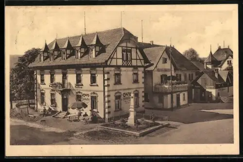 AK Immendingen, Bahnhof-Hotel u. Cafe Falken, Bes. N. Gehl