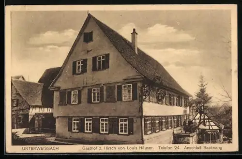 AK Unterweissach, Gasthof zum Hirsch von Louis Häuser