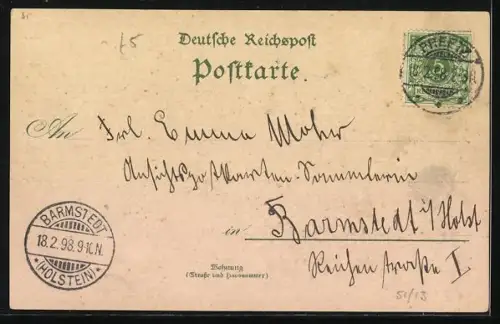 Lithographie Preetz, Kirchsee und Drillers Restaurant, Grosser Linde, Ortsansicht aus der Vogelschau