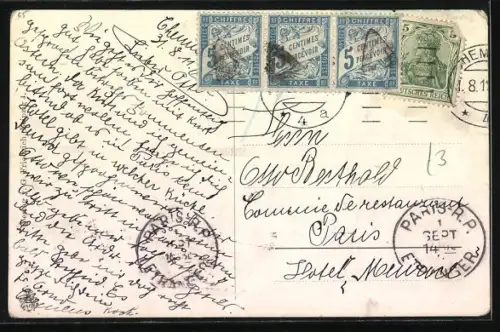 AK Chemnitz, Neues Rathaus, Portrait von König Friedrich August von Sachsen