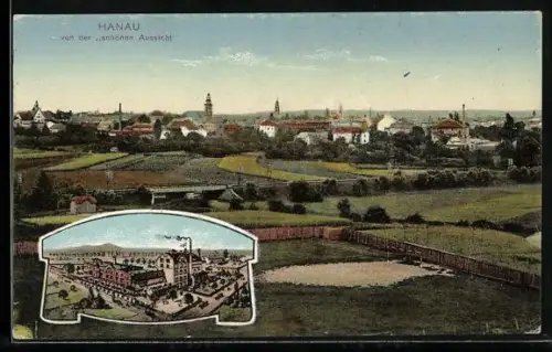 AK Hanau, Totalansicht, Blick auf die Brauerei