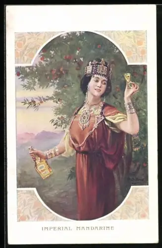 AK Bougie, Distillerie de la Liqueur de Mandarine, Jugendstil, Reklame