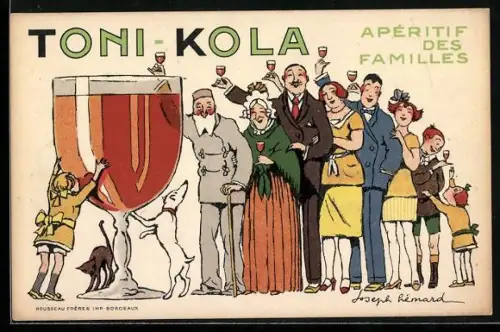 Künstler-AK Joseph Lémard: Toni-Kola, Apéretif des Familles, Reklame