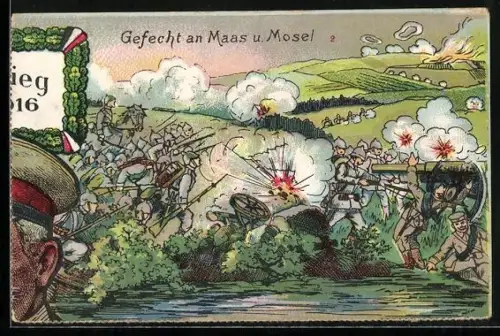 Puzzle-AK 10 Karten, Paul von Hindenburg mit Schlachtszenen aus Antwerpen, Czenstochau, Soldau, Warschau und Lüttich