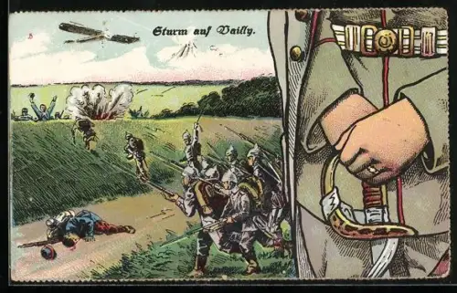 Puzzle-AK 10 Karten, Paul von Hindenburg mit Schlachtszenen aus Antwerpen, Czenstochau, Soldau, Warschau und Lüttich