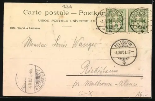 AK Arlesheim, Hotel Löwen und Domkirche