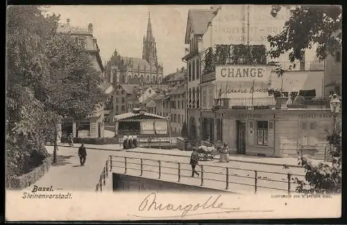 AK Basel, Salmenbräu in der Steinenvorstadt