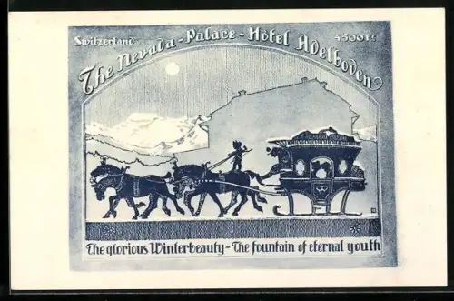 AK Adelboden, The Nevada Palace-Hotel, Pferdeschlitten