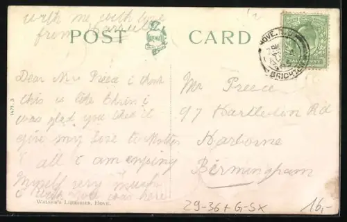 Passepartout-Lithographie Brighton, The Fountain, Old Steine, gerahmt von Muscheln