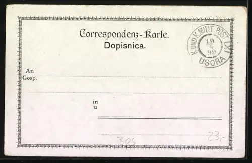 Lithographie Sarajevo, Careva-Dj, Alte Kaserne, Obergericht