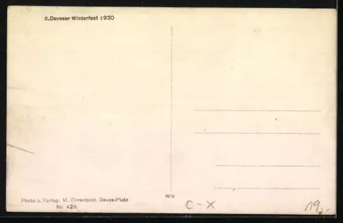 AK Davos, 5. Davoser Winterfest 1930, Festwagen Rabatt-Verein mit Kindern in Kostümen