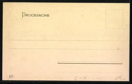 Lithographie Riehen, Verkehrsverein Riehen, Blick zur Kirche