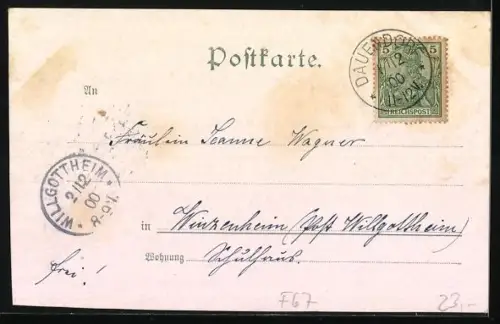 AK Dauendorf i. Els., Gasthof zur Post, Klosterkapelle, Kirche