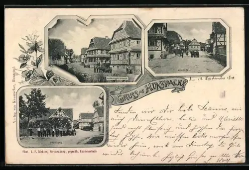 AK Hunspach i. E., Schöneburger Strasse, Lindenkreis, Hohlberg