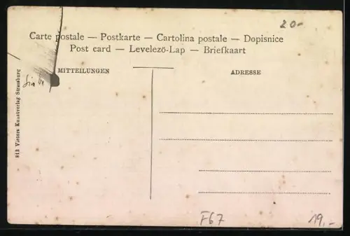 AK Königshofen-Strassburg, Gasthof August Bronner in der Römerstrasse 23