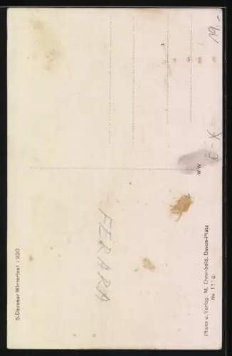 AK Davos, 5. Davoser Winterfest 1930, Schneeskulptur