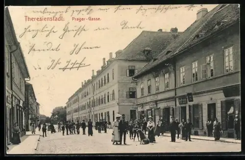 AK Theresienstadt, Blick in die Prager-Gasse