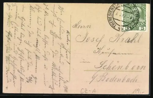 AK Theresienstadt, Blick in die Prager-Gasse