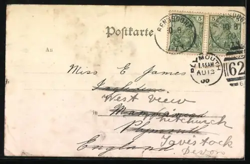 AK Rengsdorf, Landhaus Mein Ruh, Badehaus und Villa Waldfrieden