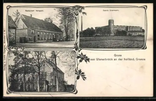 AK Glanerbrück, Restaurant Verspohl, Fabrik Eilermark und Kloster