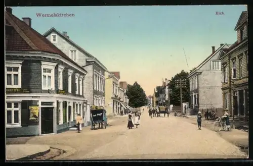 AK Wermelskirchen /Eich, Strassenpartie mit Restaurant Zur Neuen Welt