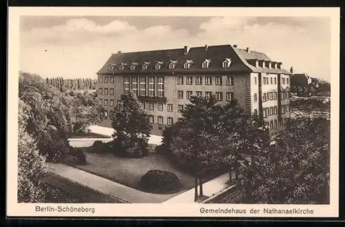 AK Berlin-Schöneberg, Gemeindehaus der Nathanaelkirche, Rubensplatz