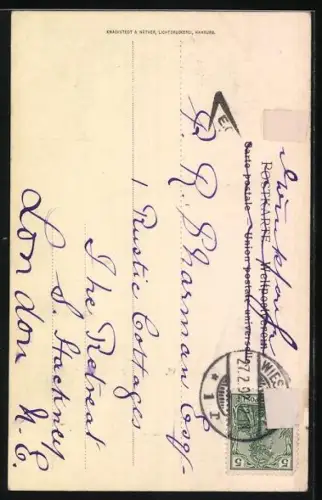 AK Münster i. W., Academie im Passepartout mit Fahne