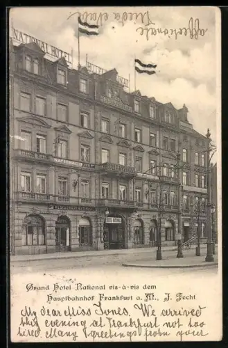 AK Frankfurt /Main, Grand Hotel National, am Hauptbahnhof