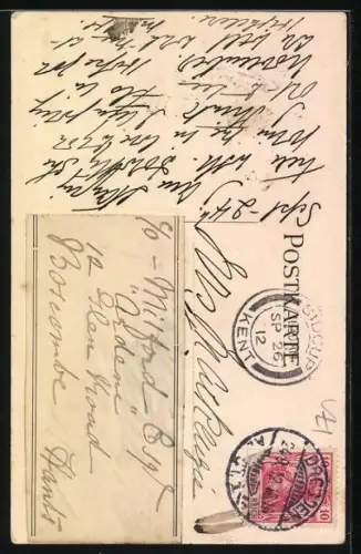 Lithographie Dresden, Hotel Bellevue, Inh. R. Ronnefeld, Dampfer König Albert