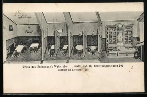 AK Berlin, Gasthof Rathsmann`s Weinstuben, Landsbergerstrasse 106