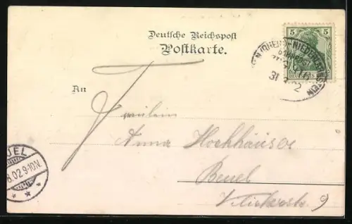 AK Menden a. d. Sieg, Restaurant zur Post v. Adolf Horst, Kaiserliche Postagentur