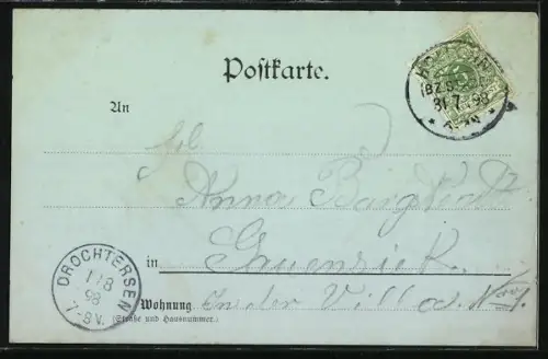 Mondschein-AK Hollern, Heitmann`s Gasthof mit Vieh-Waage