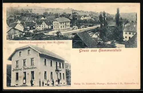 AK Hammerstein / Wollbach, Bahnhof-Restaurant, Bes. E. Dietz