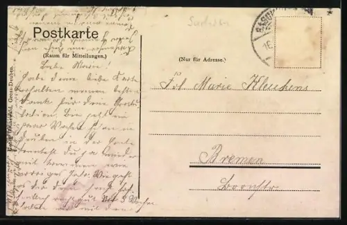 AK Gross-Deuben, Wollwaren-Handlung Georg Grunewald