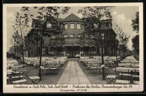 AK Berlin-Frohnau, Café Pilz in der Oranienburger Str. 45
