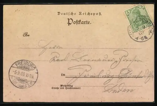 Lithographie Obergrombach, Rathaus, Kath. Kirche, Ruine, Schloss