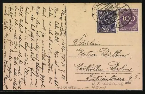 AK Halle a. S., Alte Promenade mit U. T. Lichtspiele