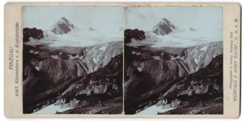 Stereo-Fotografie Würthle & Sohn, Salzburg, Ansicht Kitzsteinhorn /Pinzgau, Blick von der Krefelderhütte