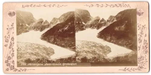 Stereo-Fotografie unbekannter Fotograf, Ansicht Swartisen, Blick auf den Gletscher