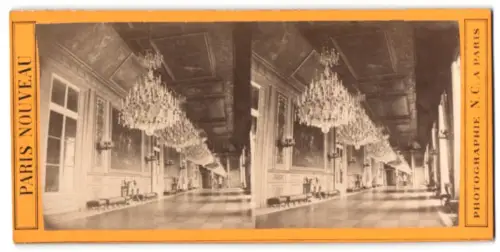 Stereo-Fotografie N. C., Paris, Ansicht Paris, Intérieur de l`Hôtel de Ville