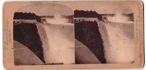 Stereo-Fotografie C. Bierstadt, Niagara Falls /NY, Ansicht Niagara Falls, Prospect Point